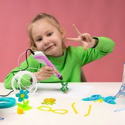 3D ручка Luazon, дисплей, работа с пластиком ABS и PLA, пластик в комплекте, розовая - Luazon home фото 5