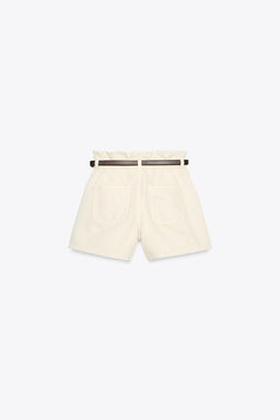 Z1975 DENIM PAPERBAG BERMUDA SHORTS WITH BELT - Zara фото 6