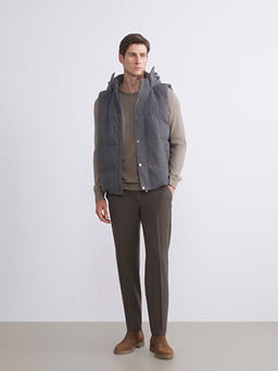 Standart Kal?p Dik Yaka Kadife Erkek Yelek