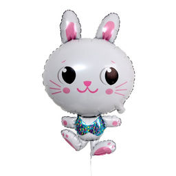 Цена за 5 шт. Воздушные шары фольгированные 32" «Весёлый зайка»