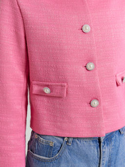Жакет женский розовый розовый твид 172115 - Mark formelle фото 7