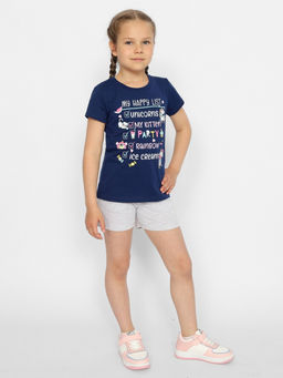 CRB wear/CWKG 63405-41 Футболка для девочки,темно-синий/Ex.Cherubino  фото 3