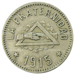 Монета 1 песета 1915 года Испания  Барселона