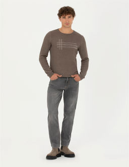 Vizon Melanj Slim Fit Bisiklet Yaka Triko Kazak - Pierre cardin фото 4