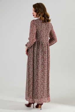 Костюм NIKVA н1020-4 листочки бургунди и чёрный  фото 4