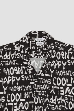 Гавайская рубашка из вискозы обычного кроя с принтом и короткими рукавами - Defacto фото 8