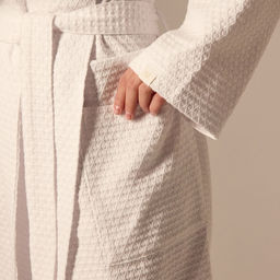 Халат вафельный женский SL HOME: Waffle «Блан де Блан», размер L, хлопок 100%, белый