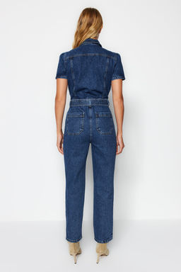 Trendyolmilla Mavi Kemerli Denim Tulum TWOSS20TU0156  фото 6