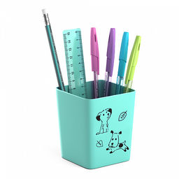 Цена за 1 шт. Набор настольный пластиковый ErichKrause® Base, Little Dogs, мятный