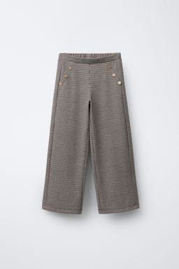 WIDE-LEG JACQUARD TROUSERS WITH BUTTONS