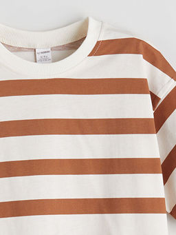 Bisiklet Yaka ?izgili Erkek ?ocuk Ti??rt