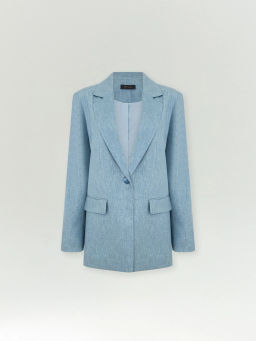 Однобортный жакет изо льна, ML724/normandie - Emka фото 5