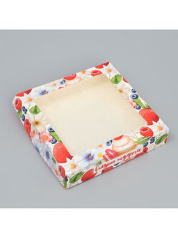 Цена за 5 шт. Кондитерская упаковка, коробка с ламинацией «Сладкий подарочек», 20×20×4 см