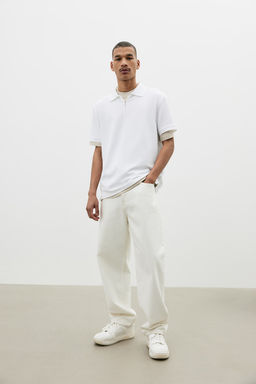 Polo con media cremallera Slim Fit