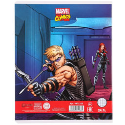 Цена за 10 шт. Тетрадь 24 листа, Личности, 5 видов МИКС, клетка, мелованная бумага, Мстители - Marvel фото 19