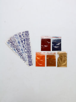 Пасхальный набор для декора яиц Гжель: краситель 4 шт., кандурин золотой, подставки 7 шт. - KONFINETTA фото 7