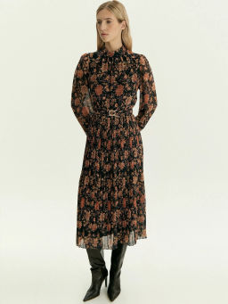 Платье макси из шифона с цветочным принтом, PL1754/esta - Emka фото 2