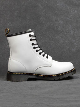 B6019-2 WHITE Ботинки демисезонные женские (натуральная кожа)