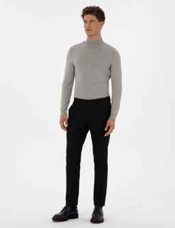 Lacivert Slim Fit Kanvas Pantolon