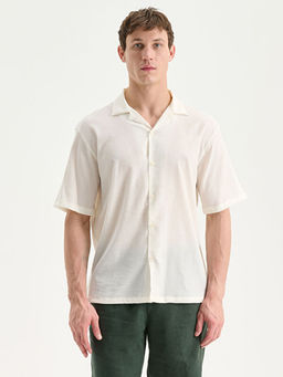 Regular Fit K?sa Kollu Erkek Dokulu G?mlek