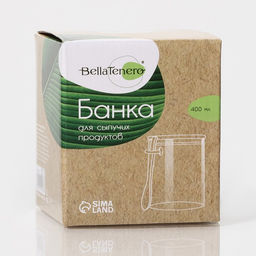 Банка для хранения сыпучих Bella Tenero «Эко», 400 мл, 10.5×8.5 см, с бамбуковой крышкой, с ложкой, стекло