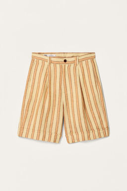 LIMITED EDITION STRIPED LINEN BERMUDA SHORTS - Zara фото 5