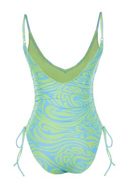 TRENDYOLMILLA Soyut Desenli V Yaka Tunelli Regular Mayo TBESS23MA00313 фото 8