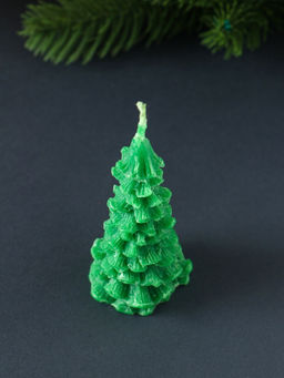 Цена за 3 шт. Свеча новогодняя «Ель», 80×40 мм, зелёная