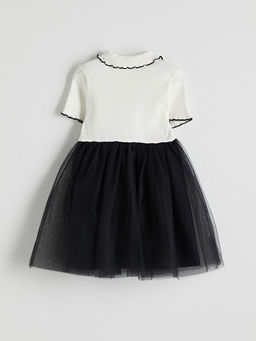 Polo Yaka T?ll? K?z ?ocuk Elbise