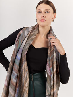 Большой, мягкий, тонкий и очень нежный двусторонний палантин с рисунком - Tantino фото 3