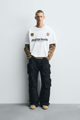 T-SHIRT WITH CONTRAST PRINTS