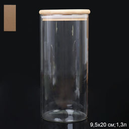 Банка для сыпучих бамбуковая крышка 1300 мл диаметр 9,5x20 см / S0209520B /уп 12/