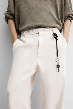 TEXTURED REGULAR FIT TROUSERS - Zara фото 6