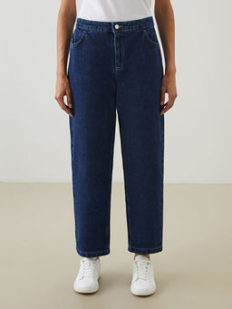 Beli Lastikli Straight Fit Kad?n Jean Pantolon