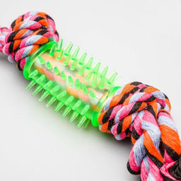 Игрушка тренировочная канатная Канат с зубочисткой, до 80 г, до 40 см, микс цветов