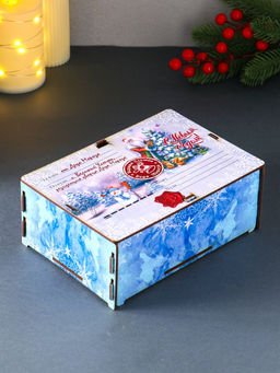 Новогодняя шкатулка подарочная Дед мороз и елка, для подарков, самосборная, 20?13.6?8 см