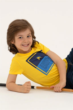 Детская желтая футболка с круглым вырезом Неожиданная скидка в корзине