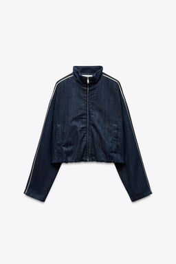 CONTRAST STRIPE DENIM JACKET - Zara фото 7