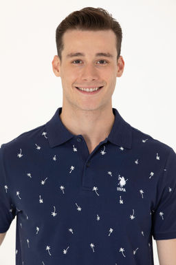 U. S. Polo Assn / Мужская темно-синяя футболка с воротником-поло - U.s. polo assn фото 16