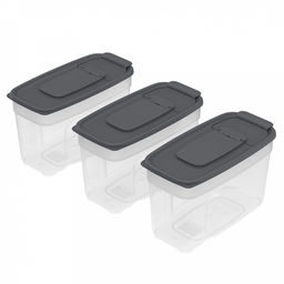 Контейнеров для сыпучих продуктов, набор 3 штук: 1л 3шт, полипропилен, графит (Россия)
