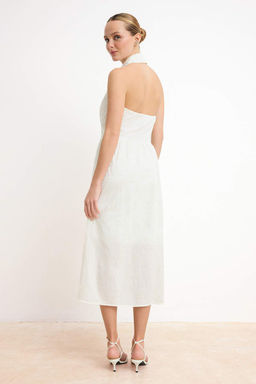 Beyaz Duz Maxi Dokuma Elbise TWOSS26EL00224