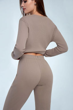 Арт. 10806/2 Пижама с брюками 42-50 (5 шт) Цвет:верх-кофе,низ-кофе