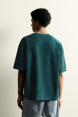 CAMISETA RELAXED FIT COSTURA / Verde azul - Zara фото 3