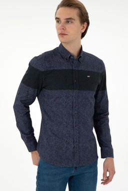 Мужская темно-синяя рубашка с длинным рукавом Неожиданная скидка в корзине - U.s. polo assn фото 3