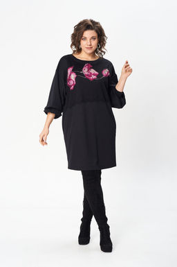 Платье Gizart 5356/1-Р Черный+маки