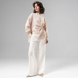 Рубашка из 100% хлопка, Дивная смелость (beige) - Charutti фото 10