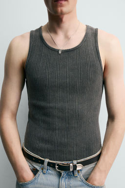 CAMISETA TANK PUNTO RIB / Negro - Zara фото 5
