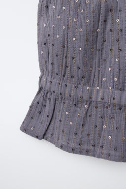 TOP LENTEJUELAS / Gris antracita - Zara фото 6