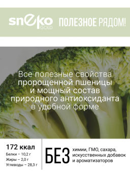Витграсс + Брокколи 100г  (Состав: порошок из молодых зеленых ростков пшеницы (Wheat grass), порошок - Sneko Gold фото 7