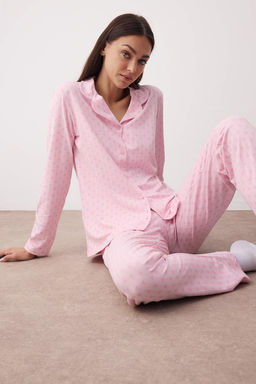 Pembe Ekose / Kareli 30/1 penye suprem Orme Pijama Tak?m? THMAW26PT00073 - Trendyolmilla фото 6